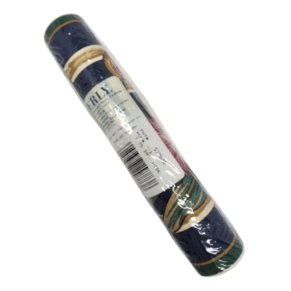 Waverly‎ Wallpaper Border 5 Yds Floral Butterfly Botanical Print Navy Blue Green